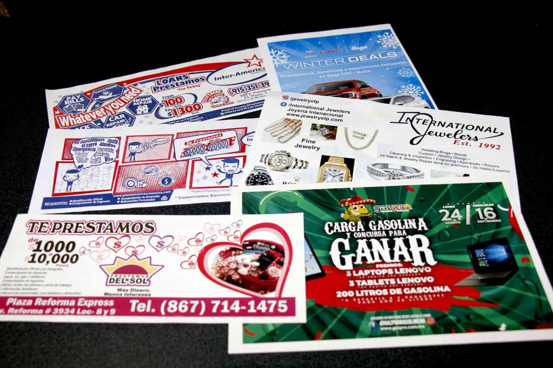 Volantes impresos en papel couche